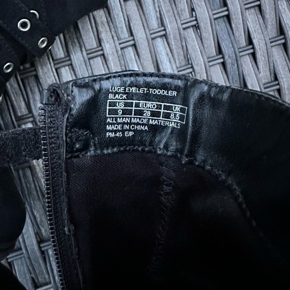 STUART WEITZMAN Toddler Luge Eyelet Black Moto Boots - Picture 14 of 16
